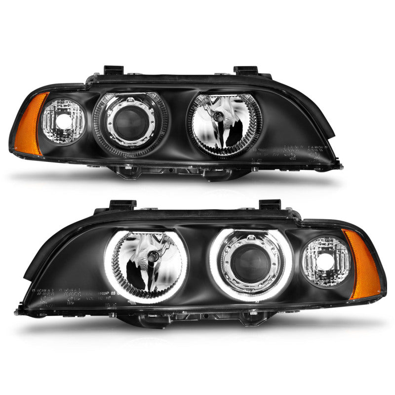 ANZO 1997-2001 BMW 5 Series Projector Headlights w/ Halo Black - Burkken Auto Parts