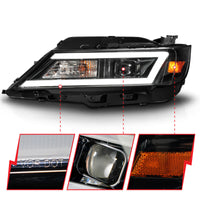 ANZO 14-20 Chevrolet Impala Square Projector LED Bar Headlights w/ Black Housing - Burkken Auto Parts