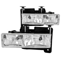 ANZO 1988-1998 Chevrolet C1500 Crystal Headlights Chrome - Burkken Auto Parts