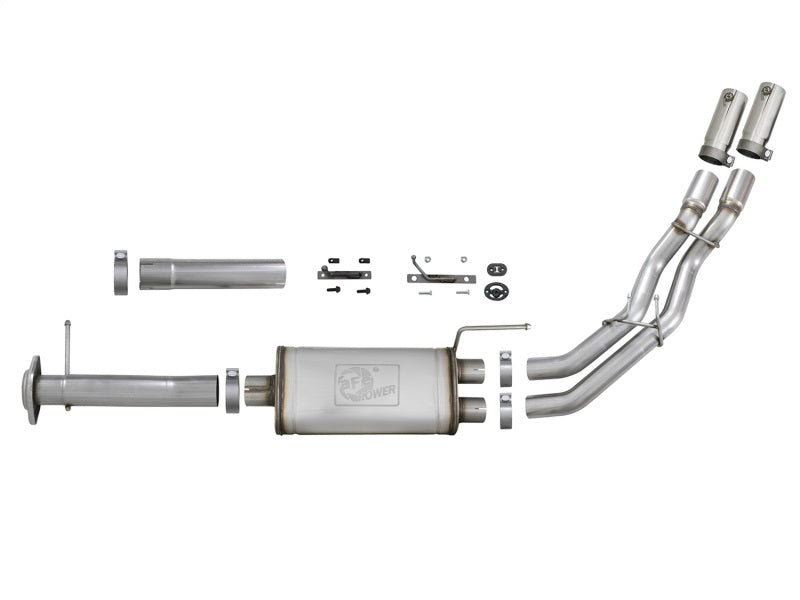 aFe Rebel Series 3in. to 2.5in. 409 SS C/B Exhaust 11-14 Ford F-150 V6-3.5L (tt) - Polished Tip - Burkken Auto Parts