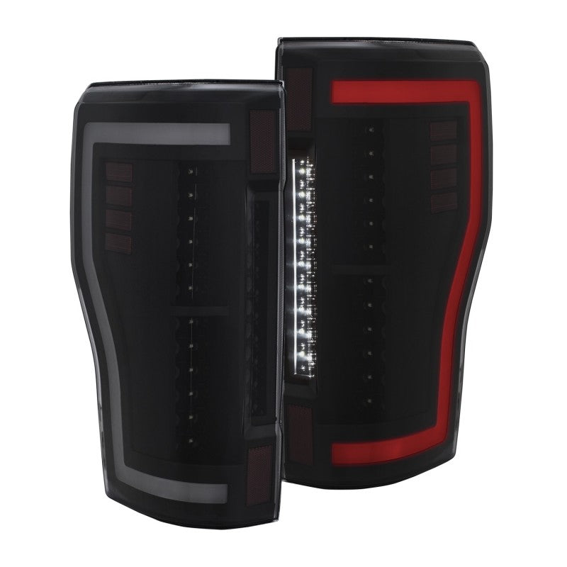ANZO 2017+ Ford F-250 LED Taillights - Black/Smoke - Burkken Auto Parts