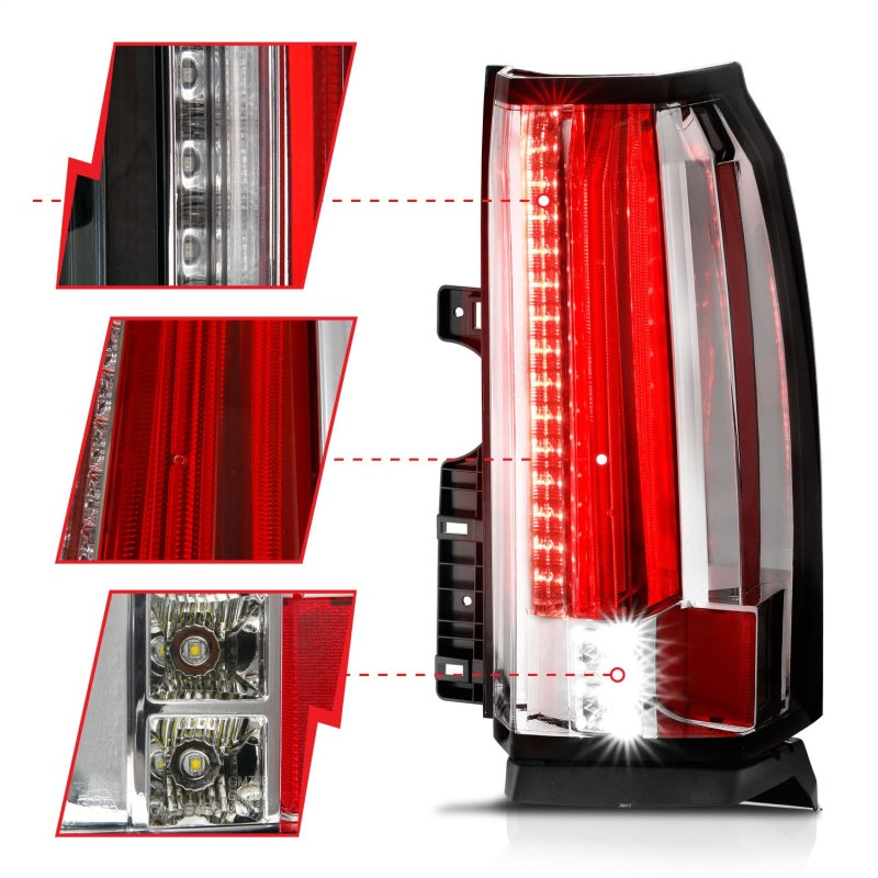 ANZO 2015-2017 Chevrolet Suburban/Tahoe LED Taillights Chrome - Burkken Auto Parts