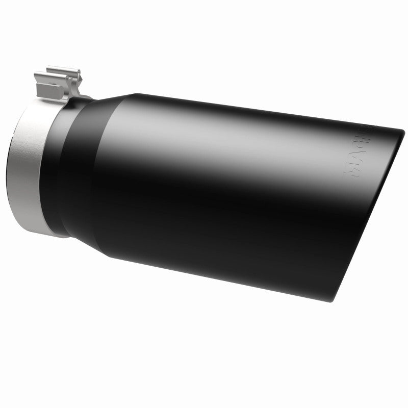 MagnaFlow Tip Stainless Black Coated Single Wall Round Single Outlet 6in Dia 5in Inlet 13in L - Burkken Auto Parts