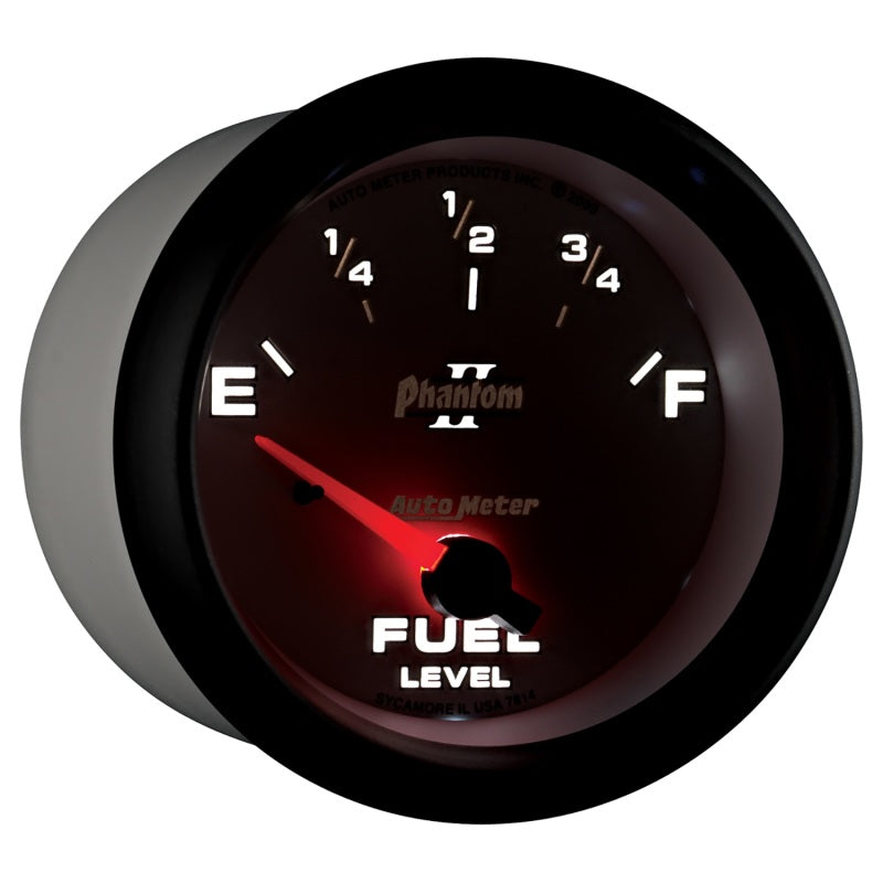 AutoMeter Gauge Fuel Level 2-5/8in. 0 Ohm(e) to 90 Ohm(f) Elec Phantom II - Burkken Auto Parts