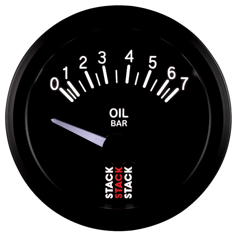 Autometer Stack 52mm 0-7 Bar M10 (M) Electric Oil Pressure Gauge - Black - Burkken Auto Parts