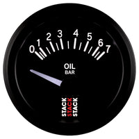 Autometer Stack 52mm 0-7 Bar M10 (M) Electric Oil Pressure Gauge - Black - Burkken Auto Parts
