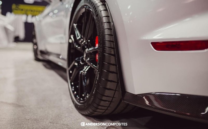 Anderson Composites 2020 Ford Mustang/Shelby GT500 Carbon Fiber Rear Mud Guards - Burkken Auto Parts