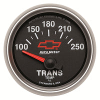 Autometer GM Bowtie Black 2-1/16in 100-250 Degree F Electronic Transmission Temperature Gauge - Burkken Auto Parts