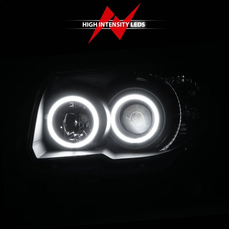 ANZO 2006-2009 Toyota 4Runner Projector Headlights w/ Halo Black - Burkken Auto Parts