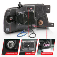 ANZO 2004-2008 Ford F-150 Projector Headlights w/ Halo and LED Black G2 - Burkken Auto Parts