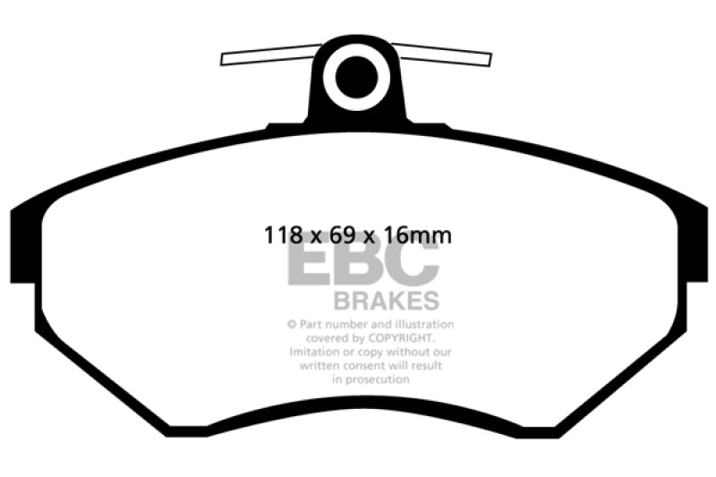 EBC 97-02 Volkswagen Cabriolet 2.0 Redstuff Front Brake Pads - Burkken Auto Parts