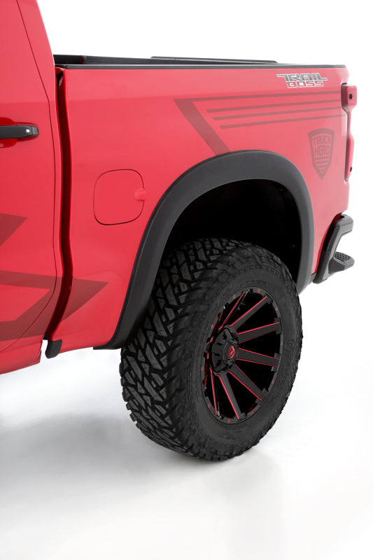 Lund 19-21 Chevy Silverado 1500 SX-Sport Smooth Elite Series Rear Fender Flares - Black (2 Pc.) - Burkken Auto Parts