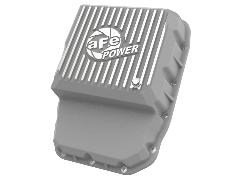 aFe Transmission Pan Raw w/ Machined Fins 13-19 Dodge Diesel Trucks L6-6.7L (td) - Burkken Auto Parts