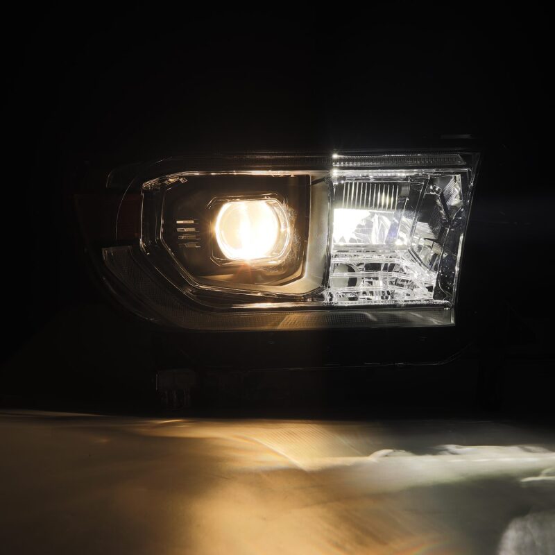 AlphaRex 22-23 Toyota Tundra NOVA-Series Headlights Black w/Amber DRL - Req 810029 OR 810030 - Burkken Auto Parts