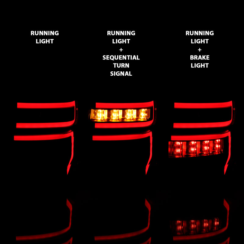 ANZO 2014-2020 Toyota 4Runner T.L Black Housing Smoke Lens Red Light Bar W/Sequential - Burkken Auto Parts