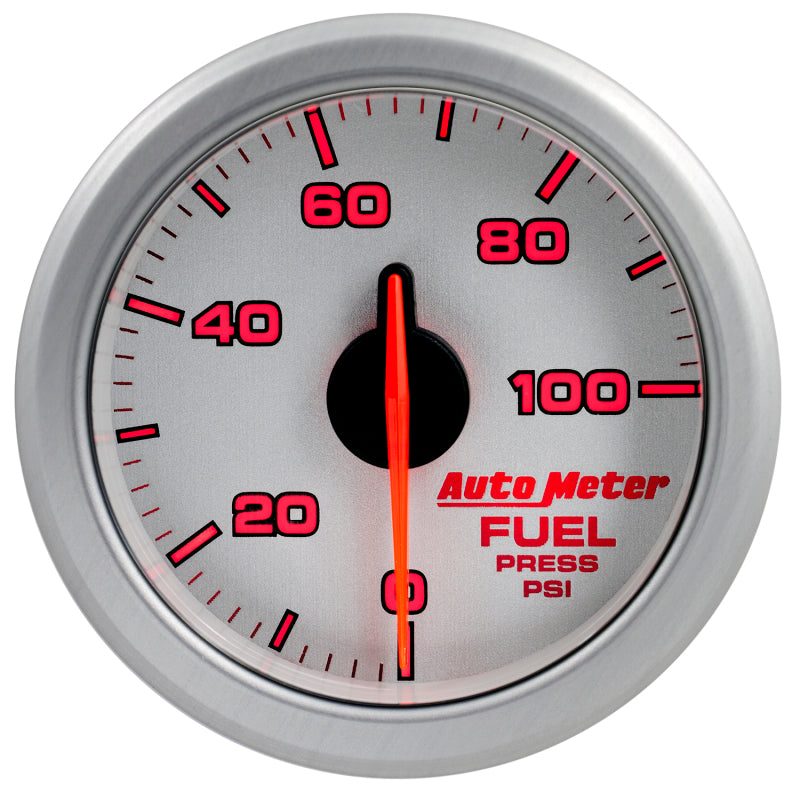 Autometer Airdrive 2-1/6in Fuel Pressure Gauge 0-100 PSI - Silver - Burkken Auto Parts