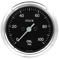 Autometer Stack 52mm 0-100 PSI 1/8in NPTF Male Pro Stepper Motor Oil Pressure Gauge - Classic - Burkken Auto Parts