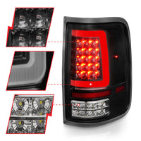 ANZO 2004-2006 Ford F-150 LED Tail Lights w/ Light Bar Black Housing Clear Lens - Burkken Auto Parts