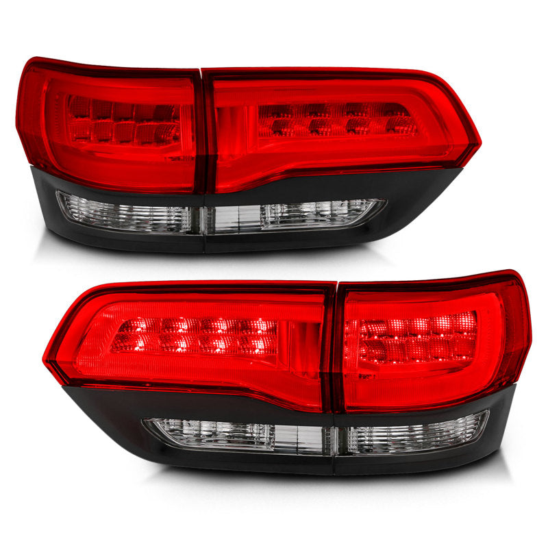 ANZO 2014-2016 Jeep Grand Cherokee LED Taillights Red/Clear - Burkken Auto Parts