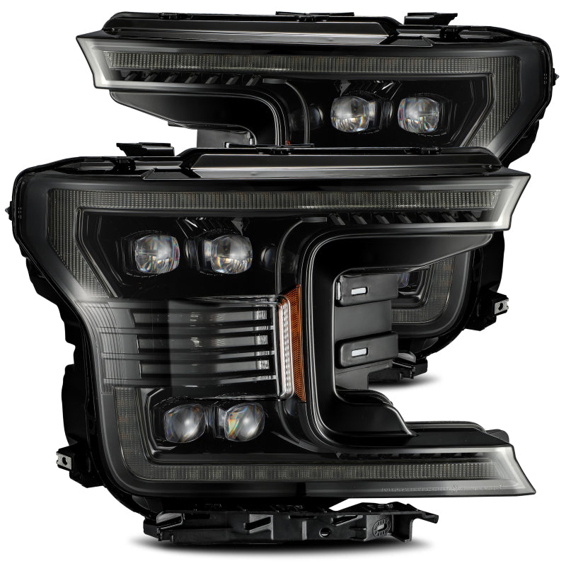 AlphaRex 18-20 Ford F-150 NOVA LED Proj Headlight Plank Style Alpha Blk w/Activ Light/Seq Signal/DRL - Burkken Auto Parts