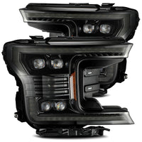 AlphaRex 18-20 Ford F-150 NOVA LED Proj Headlight Plank Style Alpha Blk w/Activ Light/Seq Signal/DRL - Burkken Auto Parts
