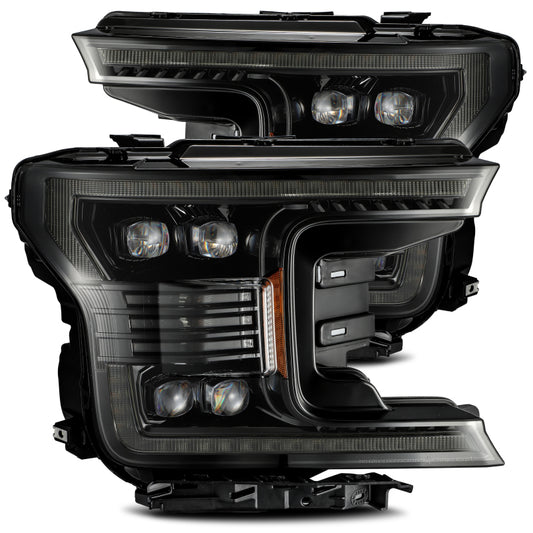 AlphaRex 18-20 Ford F-150 NOVA LED Proj Headlight Plank Style Alpha Blk w/Activ Light/Seq Signal/DRL - Burkken Auto Parts