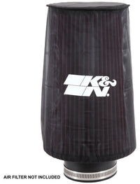 K&N Universal Round Tapered Filter Wrap - Black - 6in Base ID x 4.625in Top ID x 9in Height - Burkken Auto Parts