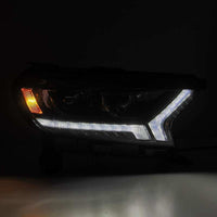 AlphaRex 19-21 Ford Ranger LUXX LED Proj Headlights Plank Style Alpha Black w/Seq Signal/DRL - Burkken Auto Parts