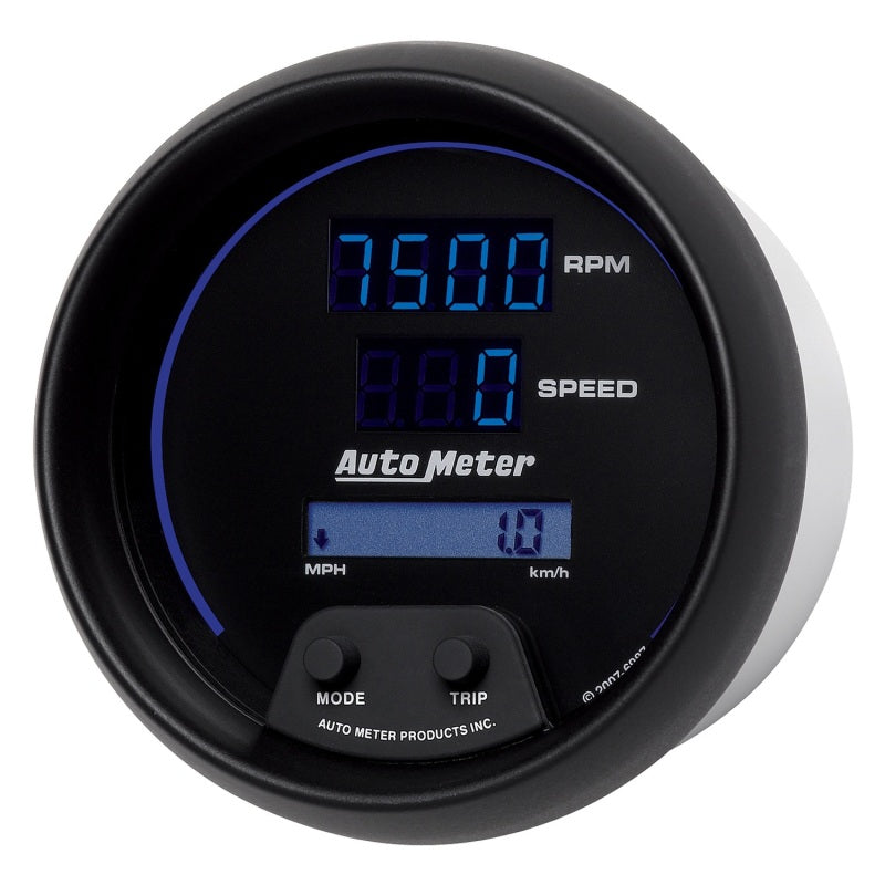 Autometer 85.7mm Black Digital 8000rpm/160mph or 260kmph Electric Tachometer/Speedometer Combo - Burkken Auto Parts
