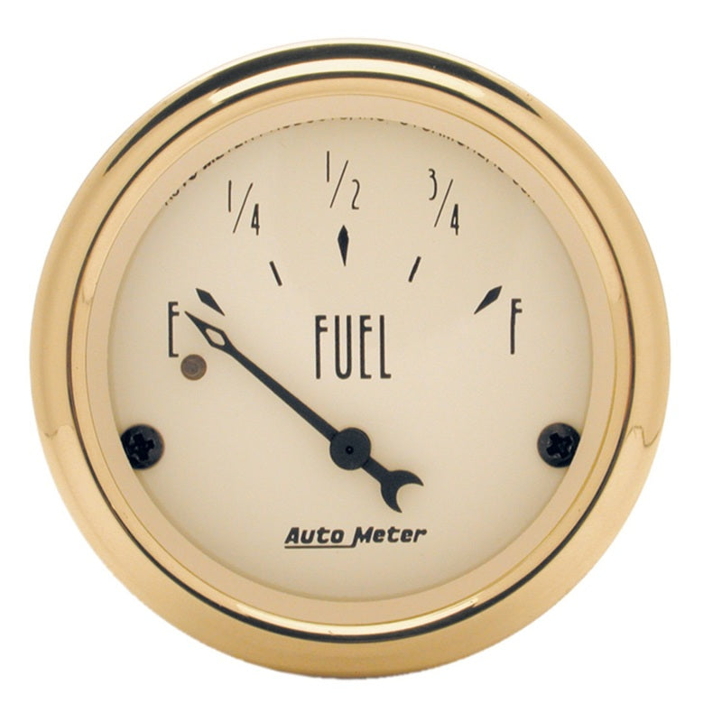 AutoMeter Gauge Fuel Level 2-1/16in. 240 Ohm(e) to 33 Ohm(f) Elec Golden Oldies - Burkken Auto Parts