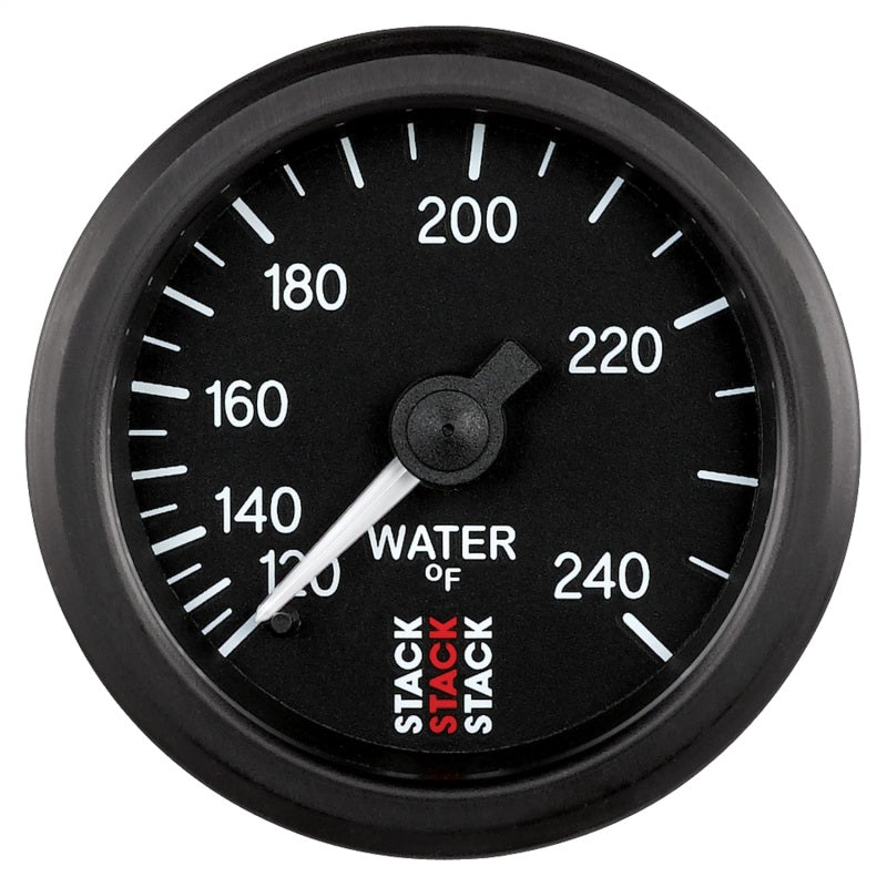 Autometer Stack 52mm 120-240 Deg F 1/2in Npt (M) Mechanical Water Temp Gauge - Black - Burkken Auto Parts