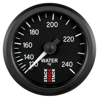 Autometer Stack 52mm 120-240 Deg F 1/2in Npt (M) Mechanical Water Temp Gauge - Black - Burkken Auto Parts