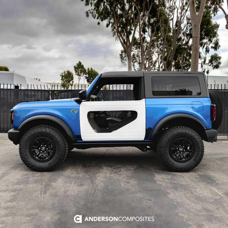 Anderson Composites 21-22 Ford Bronco 2DR Fiberglass Doors (Pair) w/ CF Inserts - Off Road - Burkken Auto Parts