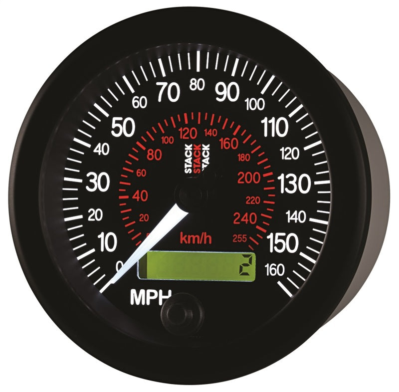 Autometer Stack Instruments 88MM 0-160 MPH / 260 KM/H Programmable Speedometer - Black - Burkken Auto Parts
