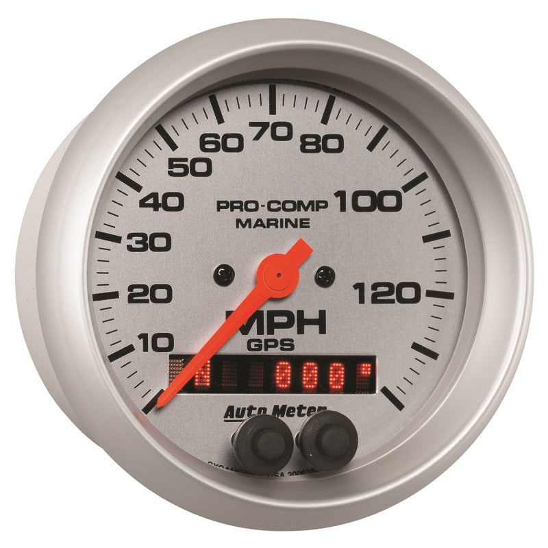 Autometer Marine Silver 3-3/8in. 140MPH GPS Speedometer Gauge - Burkken Auto Parts