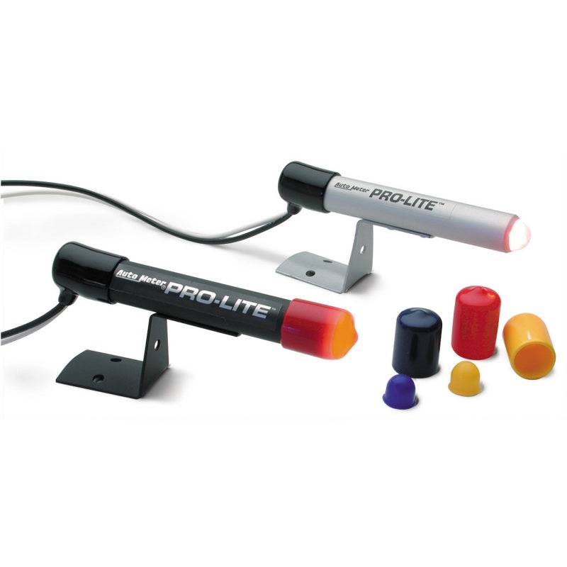 Autometer Mini Pro-Lite Warning Light (Silver Case / Red Bulb w/ Covers) - Burkken Auto Parts