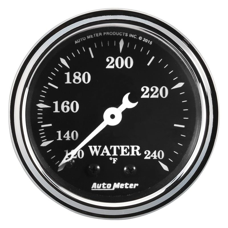 Auto Meter Gauge Water Temp 2 1/16in 120-240F Mech Old Tyme Black - Burkken Auto Parts