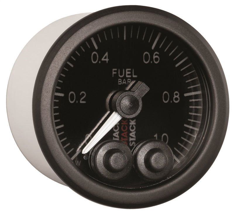 Autometer Stack 52mm 0-1 Bar M10 Male Pro-Control Fuel Pressure Gauge - Black - Burkken Auto Parts
