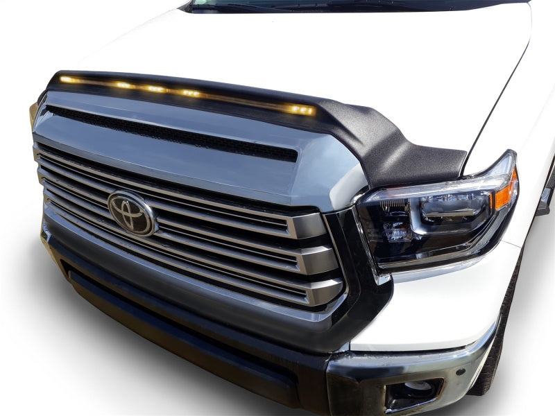 AVS 2014-2019 Toyota Tundra Aeroskin Low Profile Hood Shield w/ Lights - Black - Burkken Auto Parts