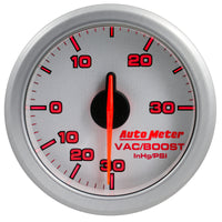 Autometer Airdrive 2-1/6in Boost/Vac Gauge 30in HG/30 PSI - Silver - Burkken Auto Parts