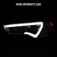 ANZO 14-18 Toyota 4 Runner Plank Style Projector Headlights Chrome w/ Amber - Burkken Auto Parts