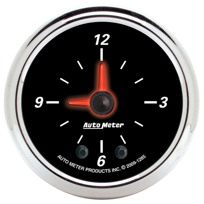 Autometer 52mm Full Sweep Electric 12 Hour Clock (Inc 10.5 ft Tubing or Wiring Harness) - Burkken Auto Parts