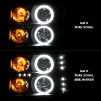 ANZO 2007-2013 GMC Sierra 1500 Projector Headlights w/ Halo Black - Burkken Auto Parts