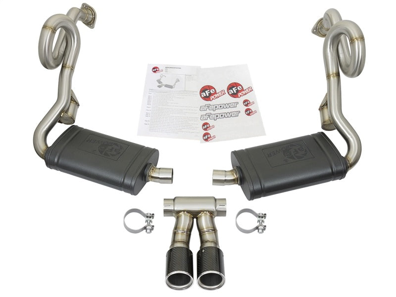 aFe MACHForce-Xp 2in 304 SS Cat-Back Exhaust w/Carbon Fiber Tips 13-16 Porsche Boxster 2.7L/3.4L - Burkken Auto Parts
