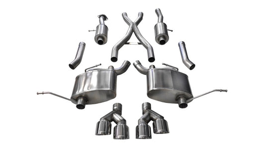 Corsa 2014-2021 Jeep Grand Cherokee Summit Edition Polished 2.5in Dual Rear Exit Cat-Back Exhaust - Burkken Auto Parts
