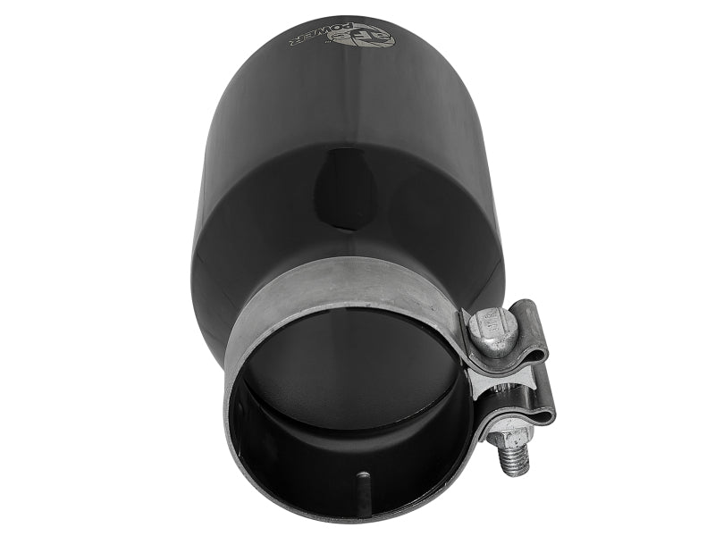 aFe MACH Force-Xp Univ 304 SS Double-Wall Clamp-On Exhaust Tip - Black - 3in Inlet - 4.5in Outlet - Burkken Auto Parts