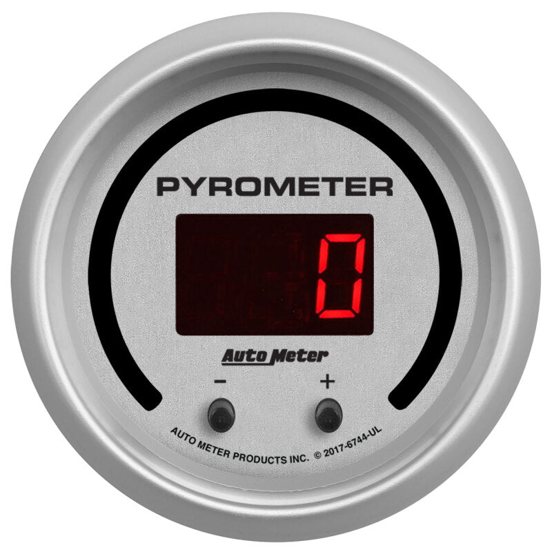 Autometer 52.4mm Silver Two Channel 0-2000 Degree Pyrometer (EGT) Ultra-Lite Elite Digital Gauge - Burkken Auto Parts