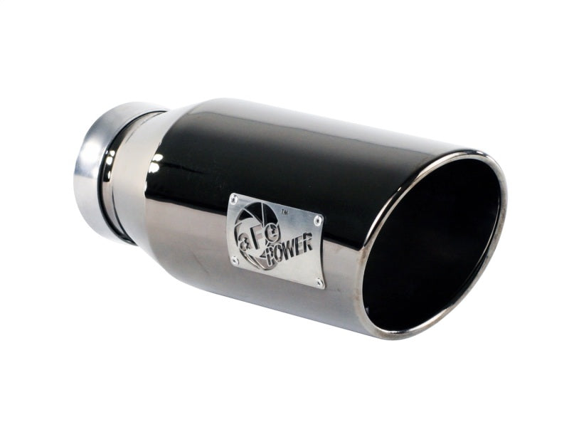 aFe MACHForce XP Exhausts Tips SS-304 EXH Tip 4In x 6Out x 15L Bolt-On (blk chrome) - Burkken Auto Parts
