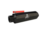 Aeromotive In-Line AN-12 Filter w/Shutoff Valve 100 Micron SS Element - Black Anodize Finish - Burkken Auto Parts