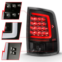 ANZO 2009-2018 Dodge Ram 1500 LED Taillight Plank Style Black w/Clear Lens - Burkken Auto Parts